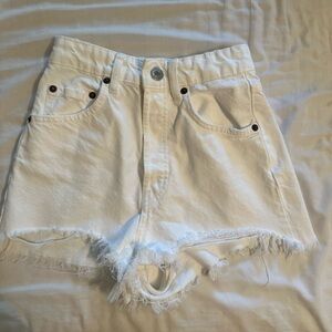 Zara white denim shorts size 0